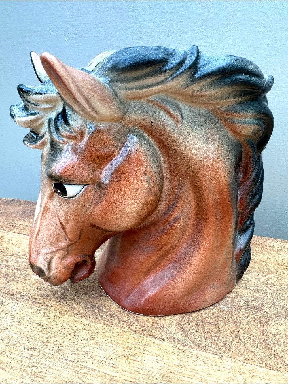 Vintage Relpo Ceramic Horse Head Vase #6739